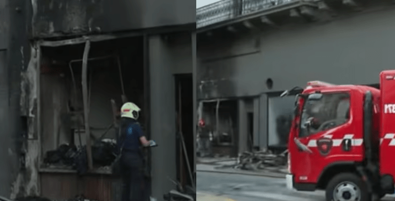 Voraz incendio en Constitución: el fuego se inició en un contenedor y afectó a comercios y un&nbsp;hotel